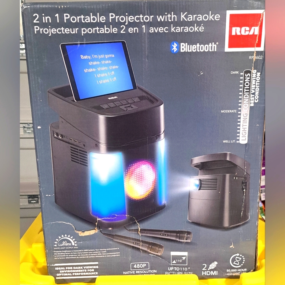 Brand New RCA 2 in 1 Portable Projector with Karaoke